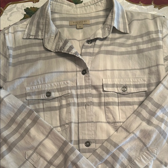 Burberry Gray and White Button Down Shirt - Picture 6 of 6